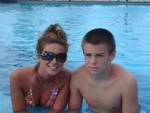 Kim and Jake in pool